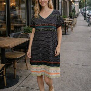 Gudrun Sjoden Strikk Stripe Knit Tunic Dress - Women's Size M - Multicolor